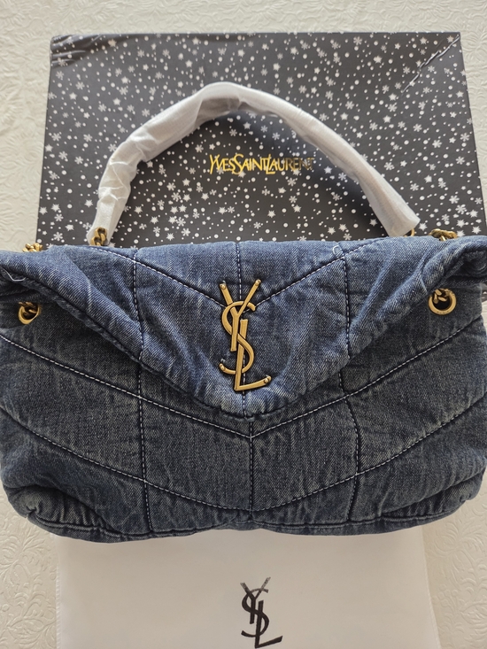 Source Unknown Handbags - NWOT Designer Inspired  Washed Blue Denim Quilted Shoulder Bag